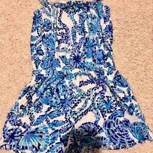 Blue Floral Kids Romper